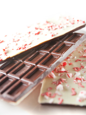Crushed Peppermint Milk Chocolate and White Chocolate Bar